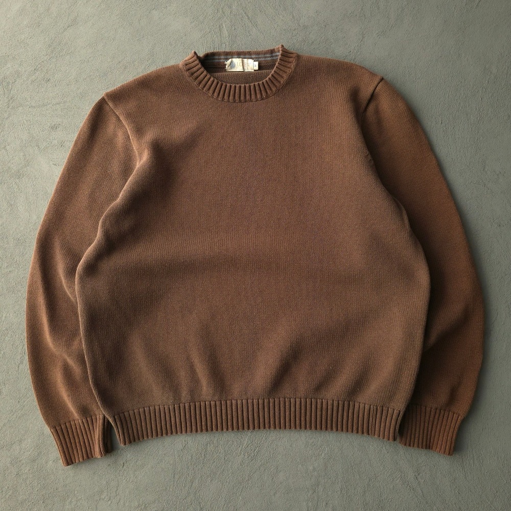Vintage 2000s J.Crew Brown Sweater Size M Cotton Crewneck